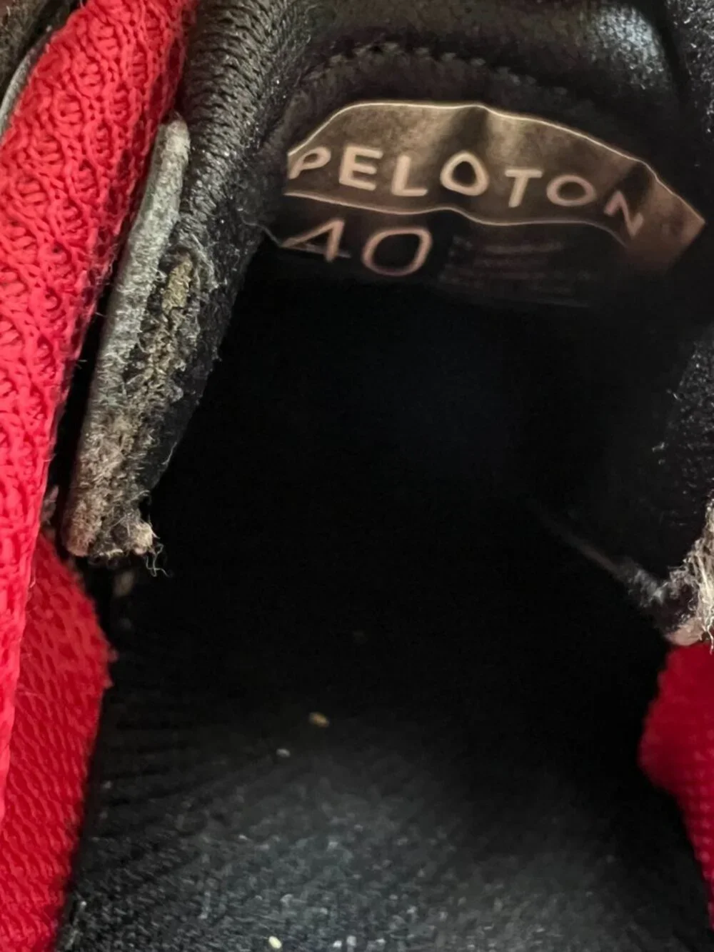 Peloton shoes cycling biking womens 9 40 black white 3 strap delta clip